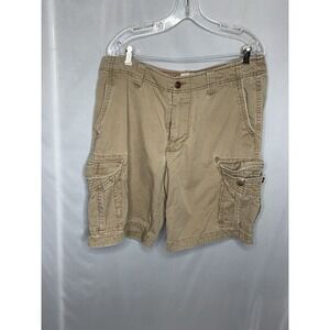 mens 36 red camel cargo khaki tan‎ Dad shorts Pockets